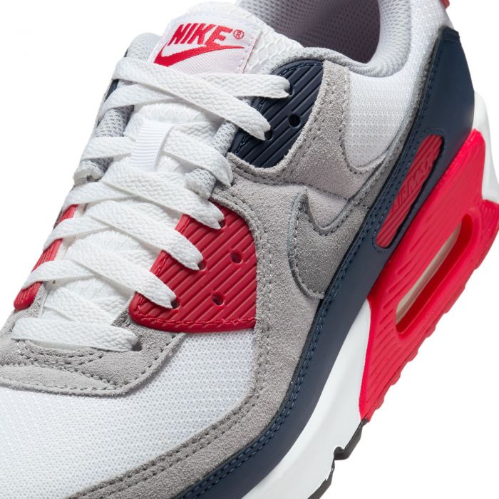 Air Max 90 White/Cool Grey-University Red
