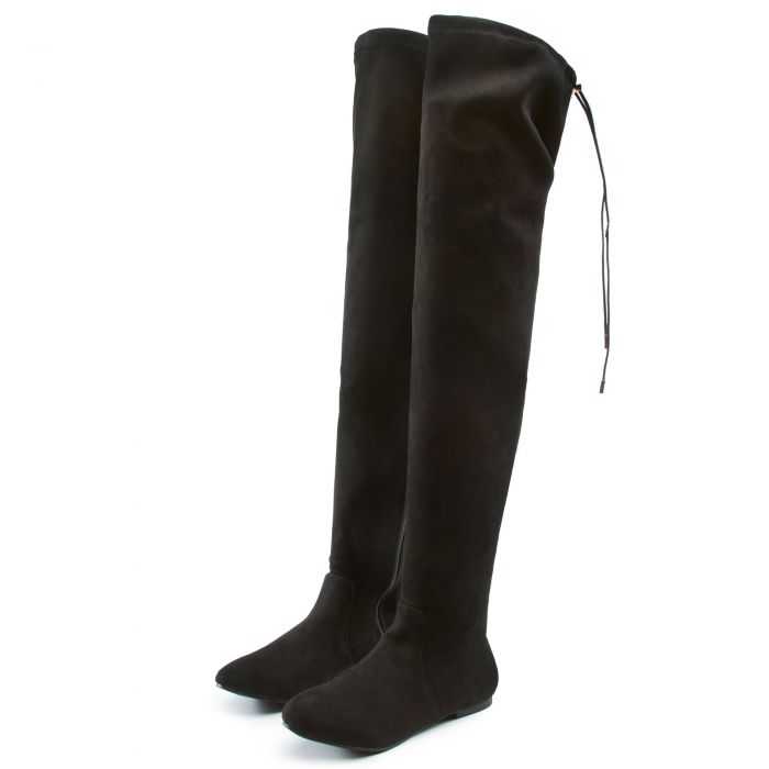 Vickie-41TH Over The Knee Boot Black Suede