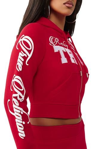 TRUE RELIGION Embroidered Shrunken Zip-Up Hoodie 209855-6059 - Shiekh