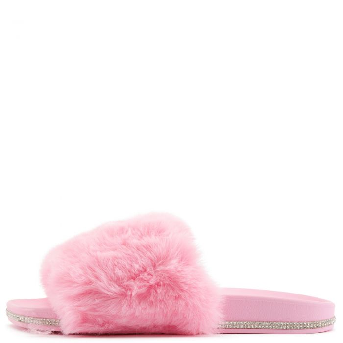 Madelle-01 Fur Slides Pink Fur