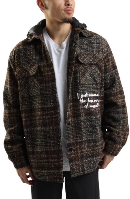 Avry Hooded Flannel Houndstooth