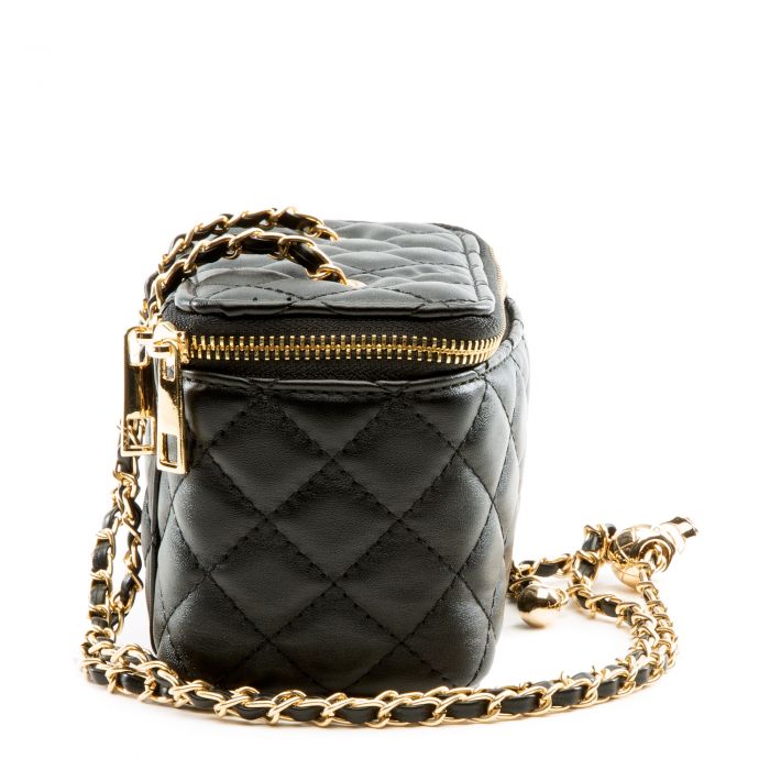 LILIANA Quilted Rounded Square Crossbody Bag H-CHACHA-BLK - Shiekh