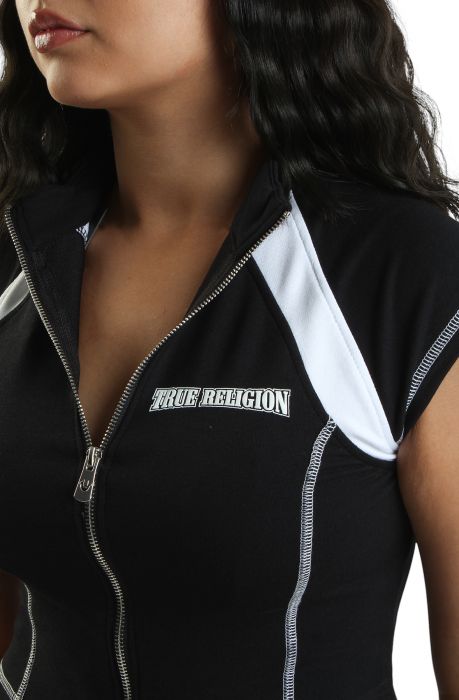 French Terry Track Jacket  Black/White