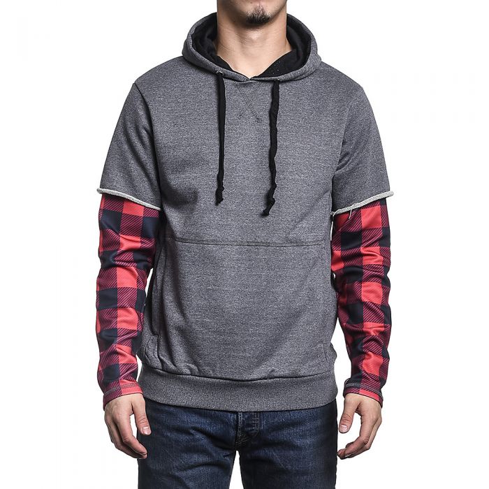checkered sleeve hoodie mens