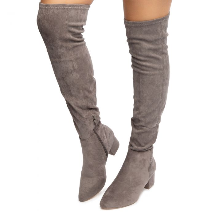 INTOUCH FOOTWEAR Wynter-1 Over the Knee Boots WYNTER-1-GRSU - Shiekh