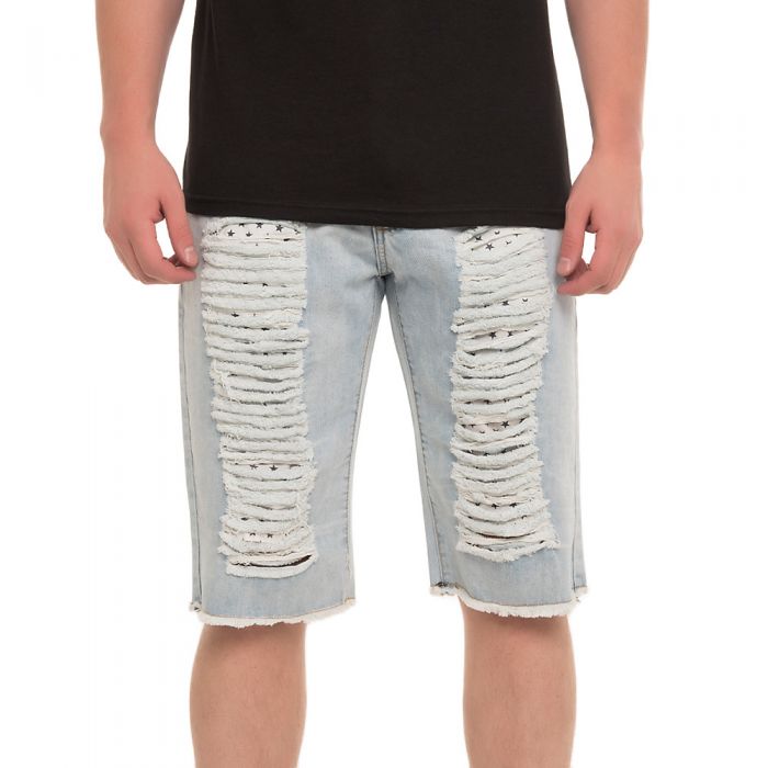 ROYAL 7EVEN Men's Ripped Denim Shorts RSTO2 Shiekh