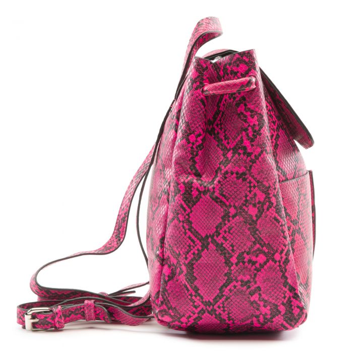 Snakeskin Backpack Neon fuchsia