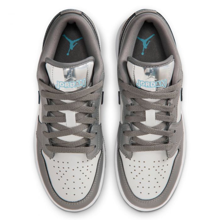 Grade-School Air Jordan 1 Low SE Flat Pewter/Blue Chill-Photon Dust-White