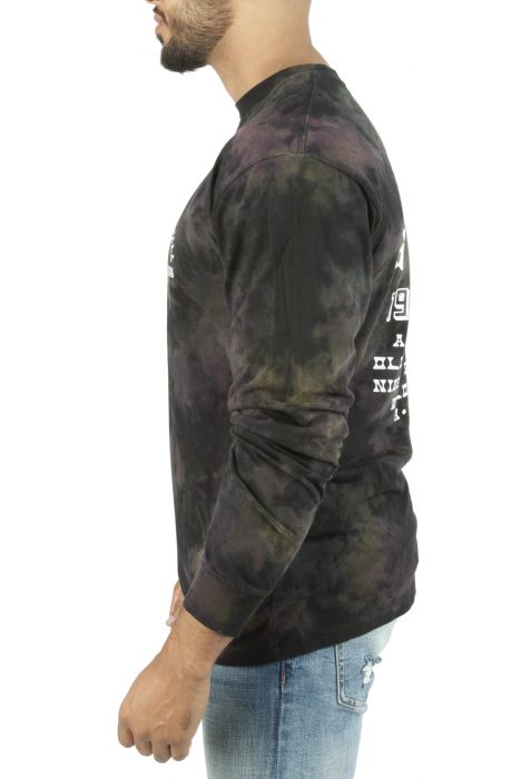 Tri Tie Dye Long Sleeve T-shirt Black