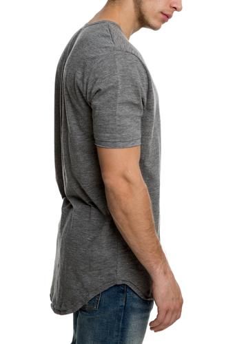 The Raw Lings Raw Edge Scoop Hem Tee Dark Grey