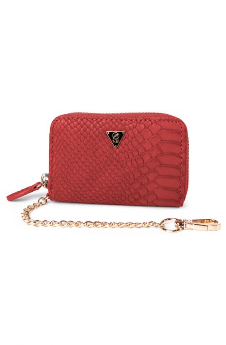 Mint Anaconda Leather Pouch Red Red