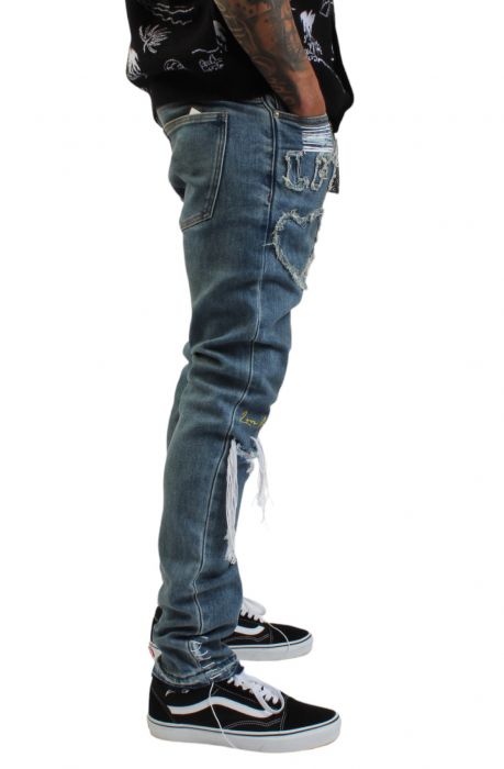 Emma Curtain Fringe Jean Blue Wash