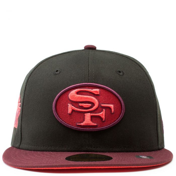 Men's San Francisco 49ers New Era Black Super Bowl Patch 59FIFTY Fitted Hat