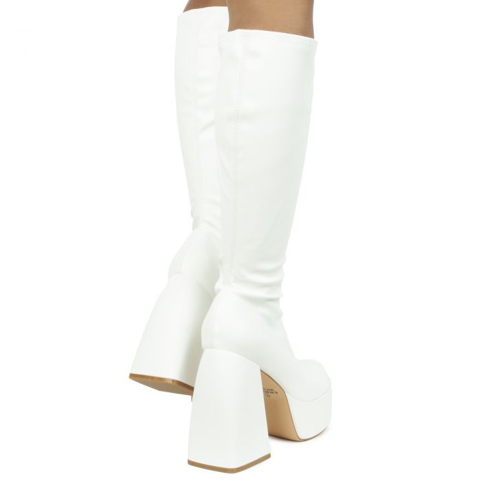 Sukki-2 Chunky Platform Boot White PU
