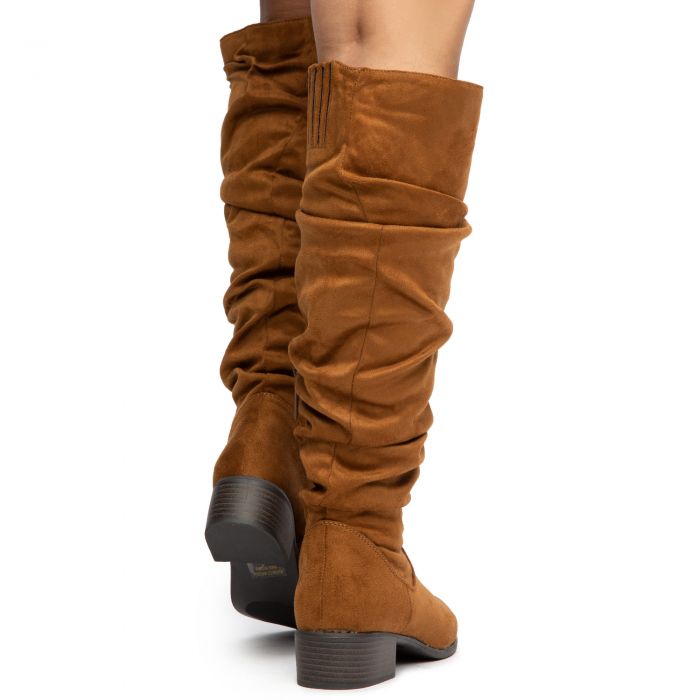 Trixie-03 Below The Knee Boots Tan Suede