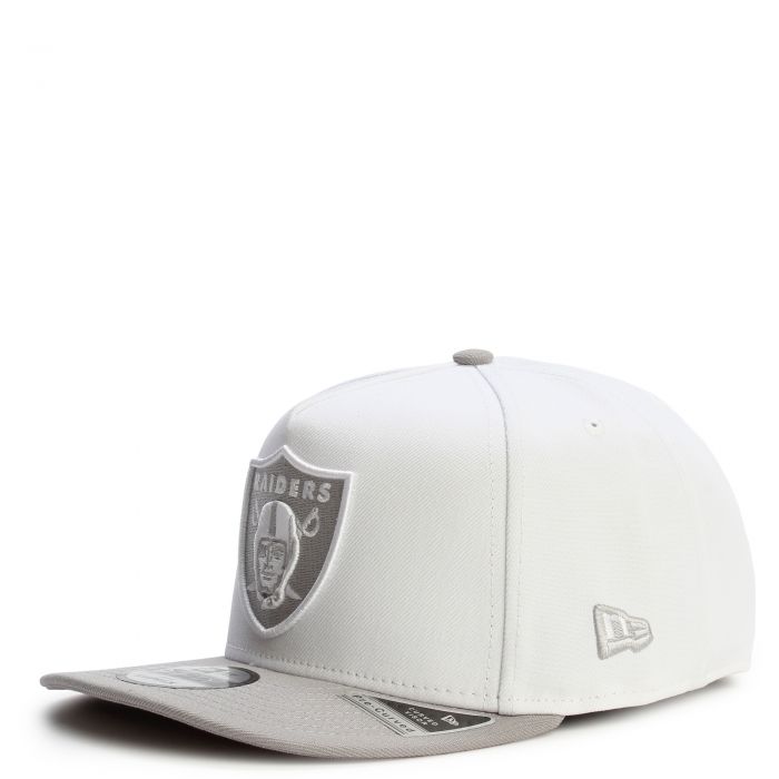 NFL Las Vegas Raiders 950 A-Frame Pre-Curved Snapback White/Grey