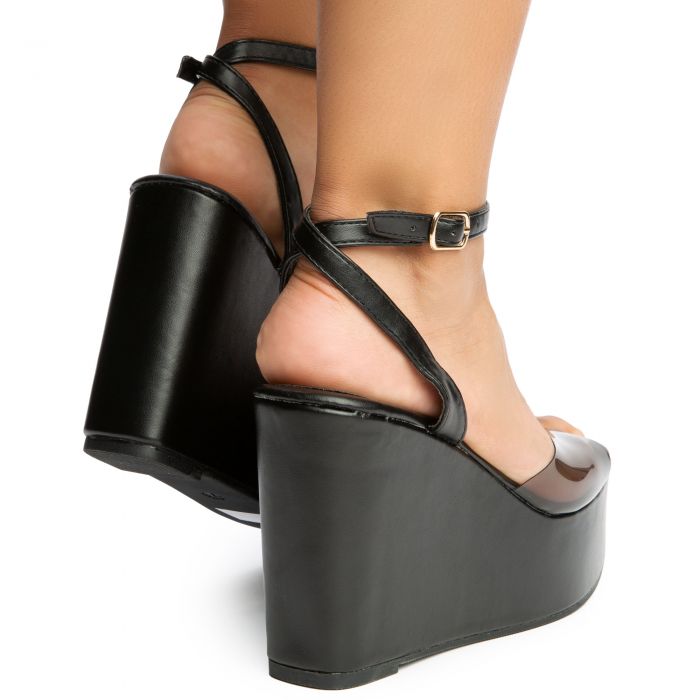 Serina-1 Wedge Heel Sandal Tine Black