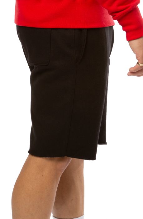 Reverse Weave Cut Off Shorts Black