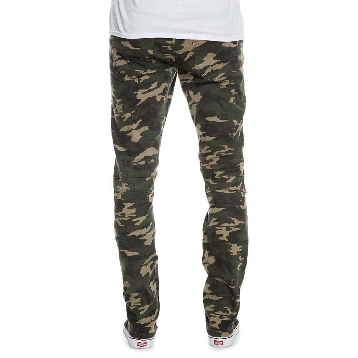 Men's Pleated Knee Jean Pants Camo