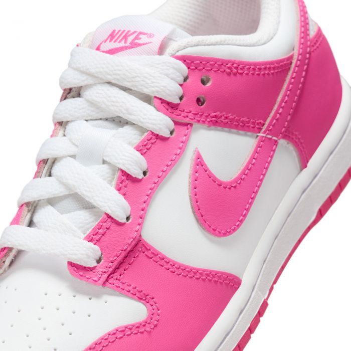 Pre-School Dunk Low White/Laser Fuchsia