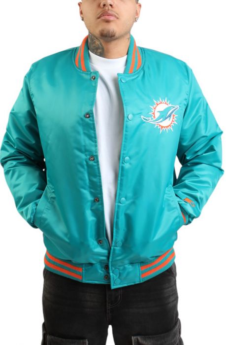 NFL Miami Dolphins Varsity Jacket  Turquoise