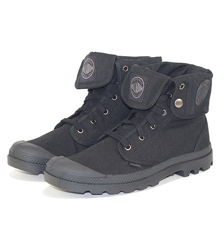 Palladium Baggy 02353-060-M Mens 10.5 Black Canvas Lug Sole Platform Combat Boot PALLADIUM Palladium for Men: Baggy Black Canvas Boots BAGGY  main image 3