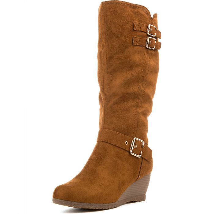 ELEGANT Women's Monicay-2 Mid-Calf Wedge Boot MONICAY-2/CAMEL - Shiekh