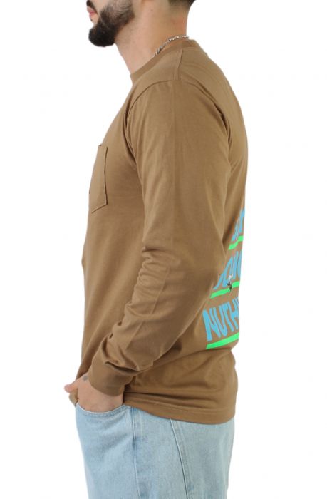 Busy Pocket Long Sleeve T-Shirt Camel