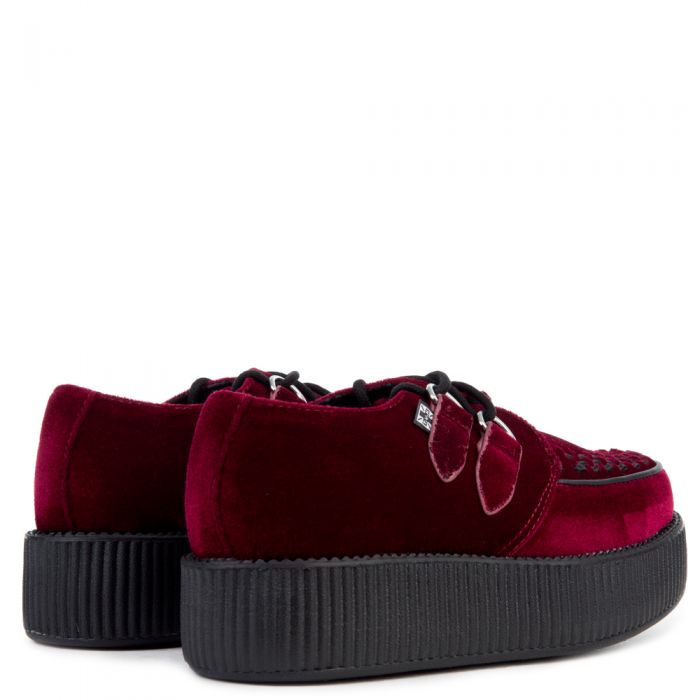 T.U.K Burgundy Velvet Viva Mondo Creeper Burgundy