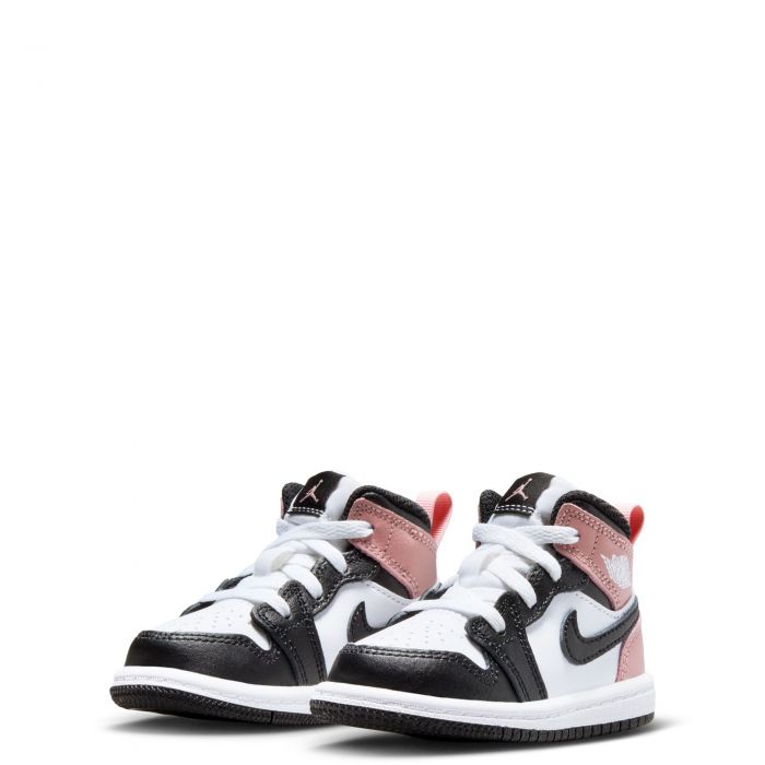 Toddler Jordan 1 Mid WHITE/BLACK-RUST PINK