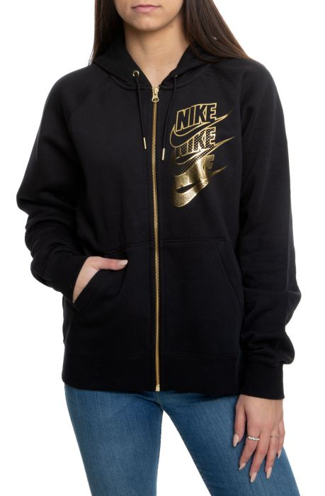 nike hoodie womens gold logo