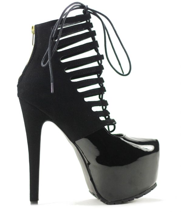 Privileged Shoes by J.C. Dossier: Denmark Black Hi Platform Boots Black