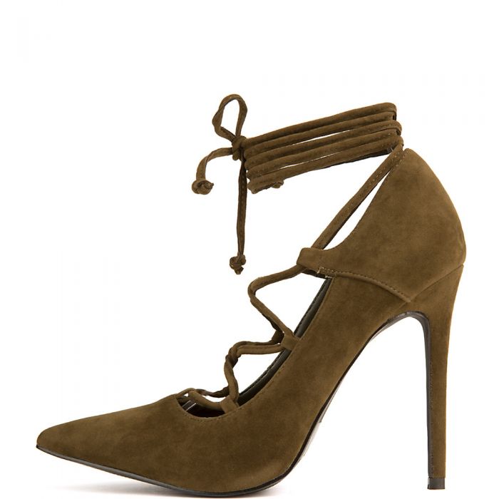 hunter green platform heels