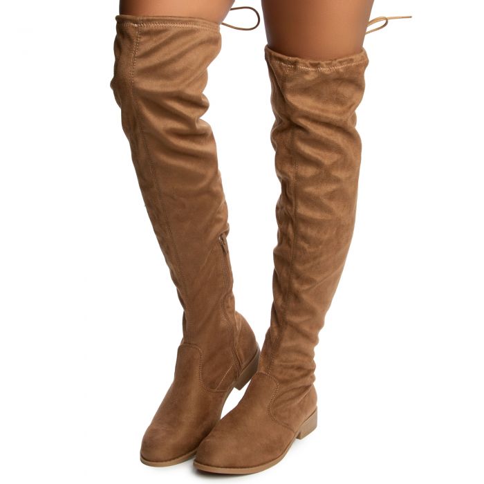 Oksana-116 Over The Knee Boot Brown Suede