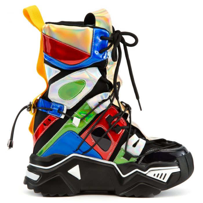 Damson-09 Platform Sneakers Black Hologram