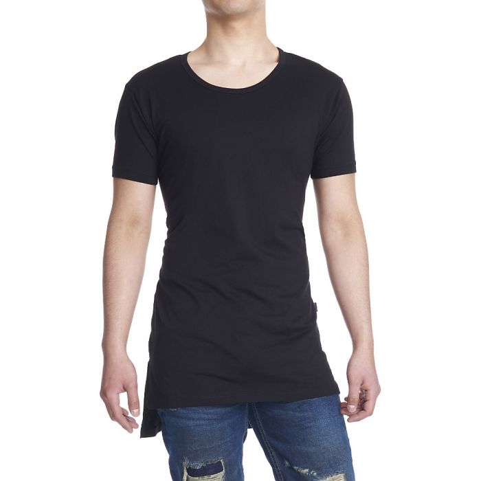 Men's SQ. Bottom Long Tee COTTON BLACK