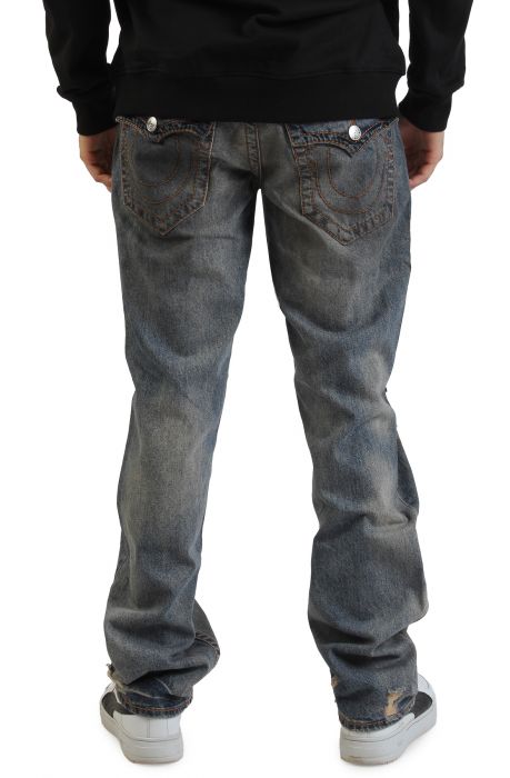 Ricky Big T Straight Jean 34 Warm Sand Med Wash With Rips