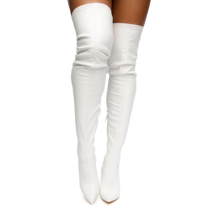 LILIANA Gisele-7A Thigh High Boots GISELE-7A-WHTPU - Shiekh