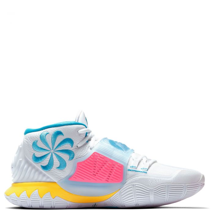Kyrie 6 White/Blue Fury-Opti Yellow-Digital Pink