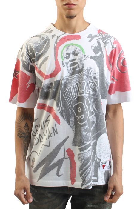NBA Showstopper Chicago Bulls Dennis Rodman T-Shirt  Multi-white