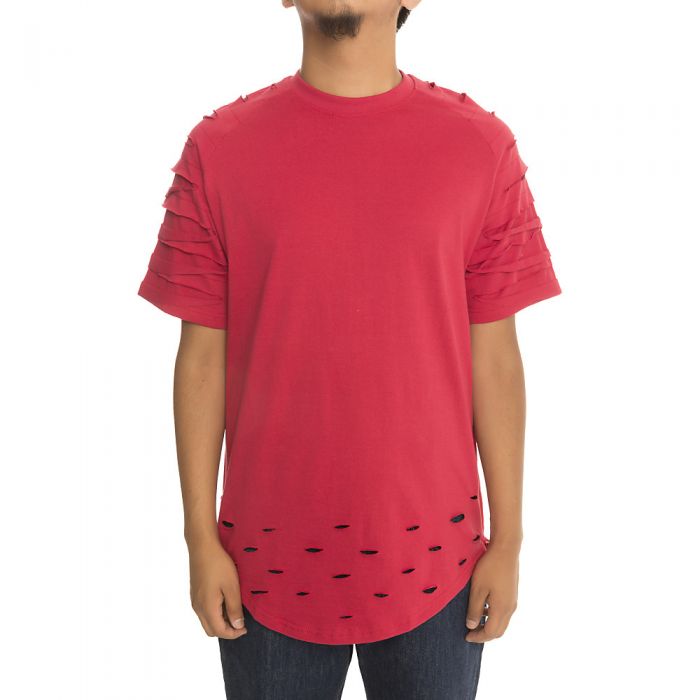 Red Men's Ripped and Torn Tee
