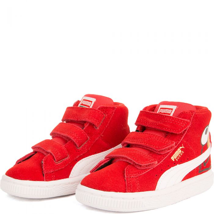 PUMA Toddler Suede Mid Sesame Elmo V Casual Velcro Sneaker