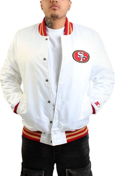 NFL San Francisco 49ers Varsity Jacket  White/Red/Gold