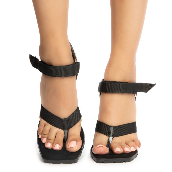 Boomer Ankle-Strap High Heels Black