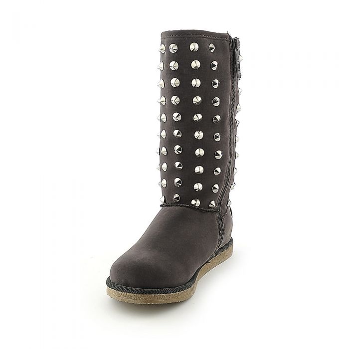 Flat Studded Boot Urban Studs Grey Grey