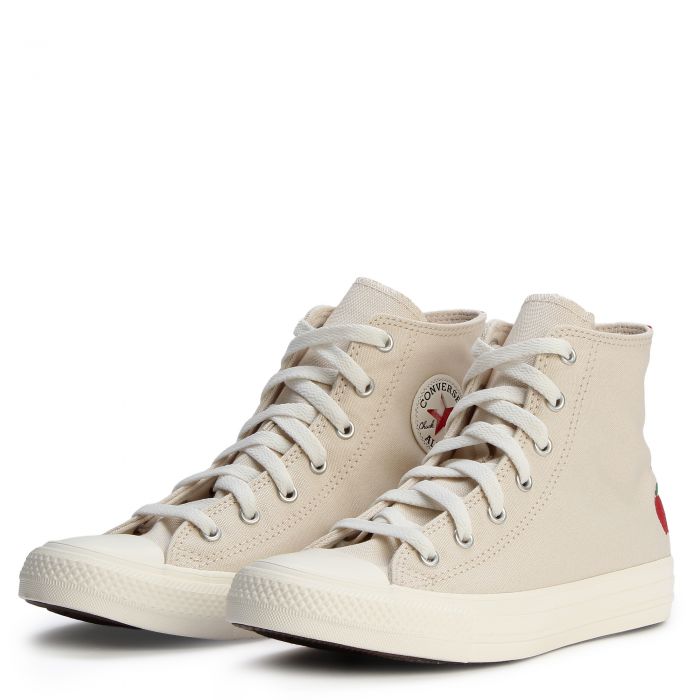 Grade-School Chuck Taylor All Star Checkered Accents Light Dune/Egret/Red