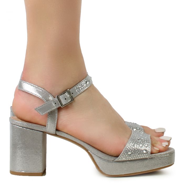 Cerro- Satin Dress Shoe  Silver