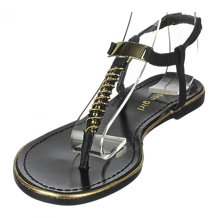 Mellowed Thong Slingback Sandal Black
