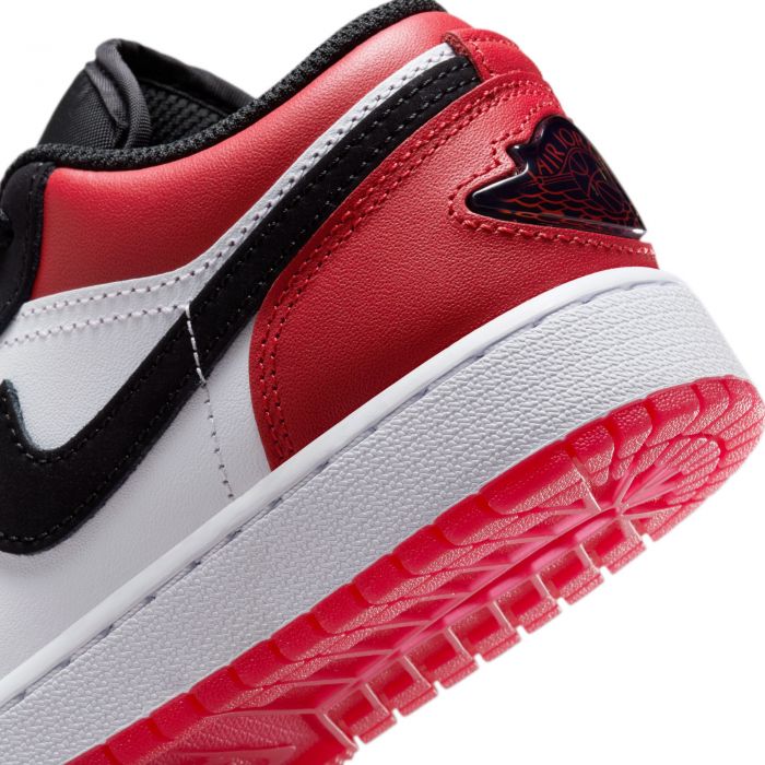Grade-School Air Jordan 1 Low SE White/Black-Varsity Red