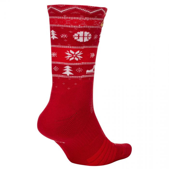 Nike Elite Christmas Crew Socks Gym Red/White/Club Gold